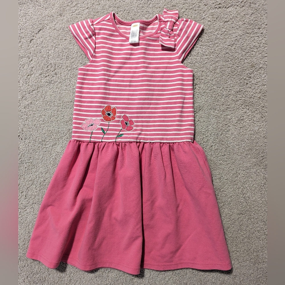 Gymboree Girls Embroidered Striped Dress - Playful Poppies - Cupcake Size 7